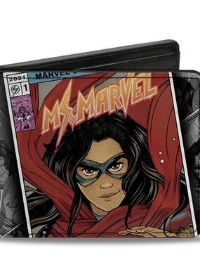 Ms. Marvel Graphic Bi-Fold Wallet - Red & Black